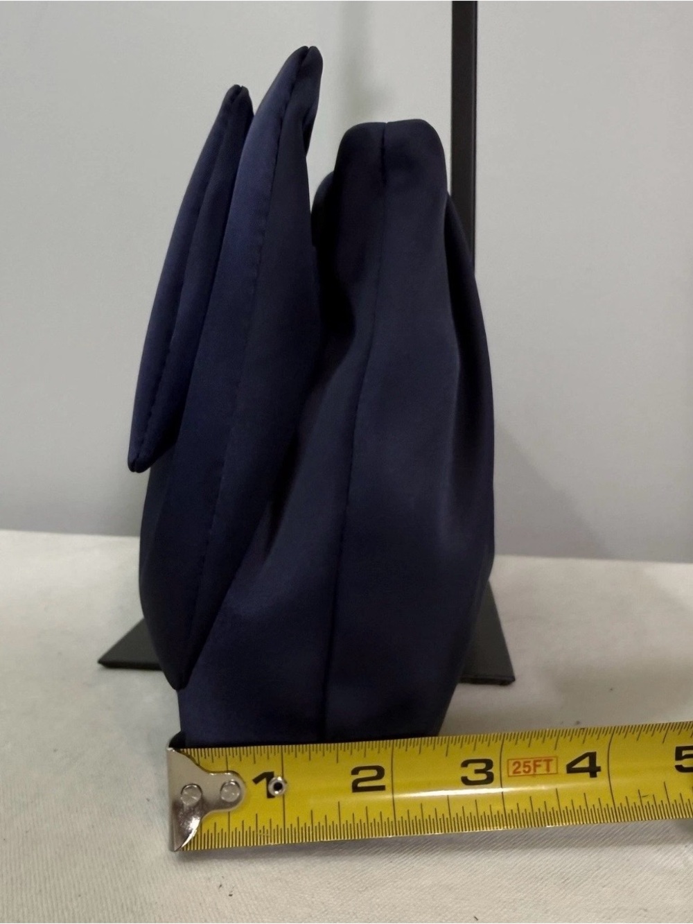 Mark & Graham Navy Satin Bow Crossbody Bag Clutch Purse Convertible - Picture 15 of 16